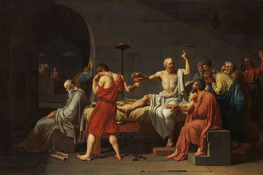 Which ancient Greek philosopher was sentenced to death by drinking poison?